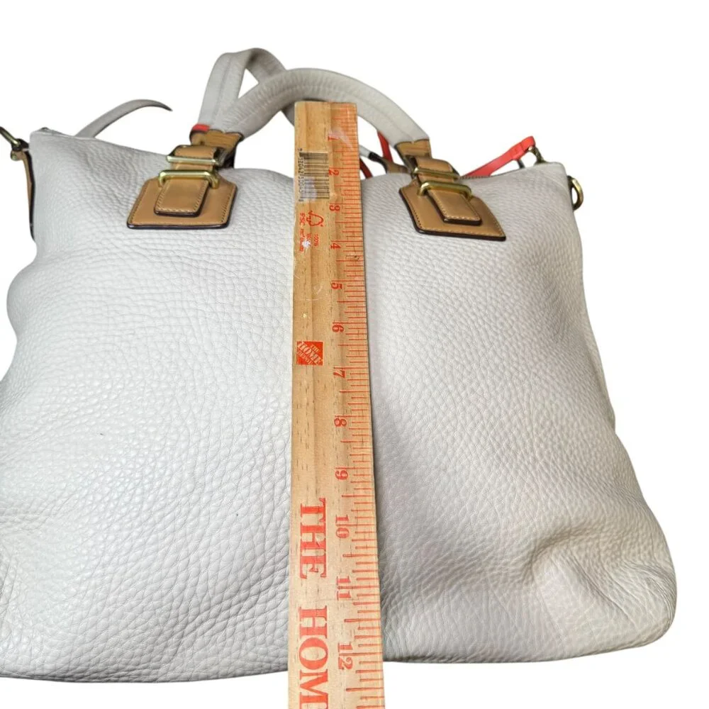 Coach Madison Phoebe Parchment Beige Pebbled Leather Shoulder Bag Tote 25304